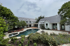 Plantings around pool and house