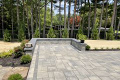 Paver Patio with Inlay & Sitting Wall