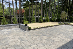 Paver Patio with Inlay & Sitting Wall